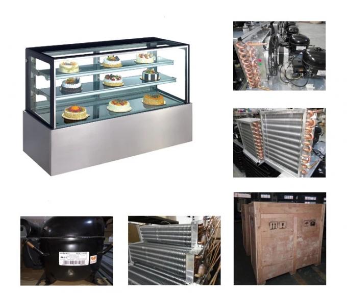 320L Glass Cake Display Unit , Chiller Display Fridge With Movable