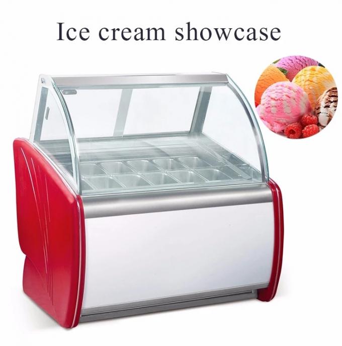 240V/50Hz Ice Cream Cake Display Freezer , Air Cooling Ice Cream Fridge with 1800mm Length