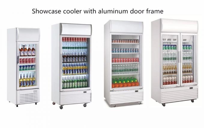 Vertical Frost Free Sliding Door Display Beverage Refrigerator