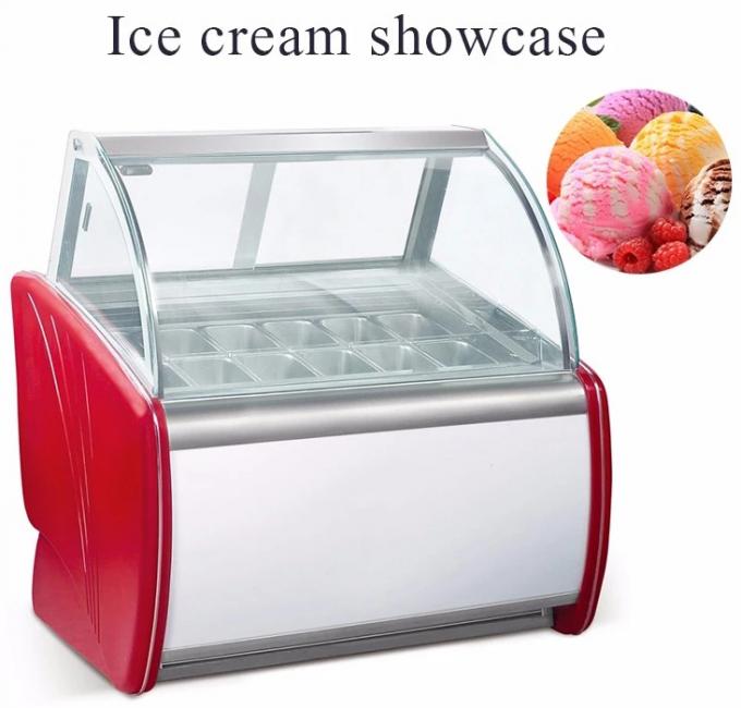 480L Stainess Steel Ice Cream Showcase Freezer With Digital Temperature