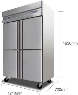 China 1000L Stainless Steel Commercial Kitchen Refrigerator With 4 Folding Doors supplier