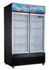 830L Upright 2 Door Display Fridge Direct Cooling System With Evaporator Fan