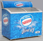 335L Commercial Ice Cream Chest With Top Open Sliding Curved Glass Door