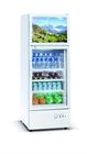 Manual Defrost Beverage Cooler Refrigerator With Semi Fan Cooling System,228L Double Temperature Showcase