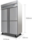 2/4 Doors Stainless Steel Commercial Kitchen Freezer 1000L Capacity With Low Consumption