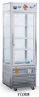 Single Temperature Refrigerated Cake Display Cabinets 308L Four - Sides Tempered Glass Aluminium Frame