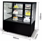 Commercial Refrigerated Cake Display Cabinets 280L Capacity With Sliding Door with 900mm Length and Two Layers