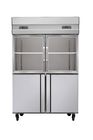 Glass Door Commercial Kitchen Refrigerator 500L Capacity Free Standing Installation,Stainless Steel Kitchen Freezer