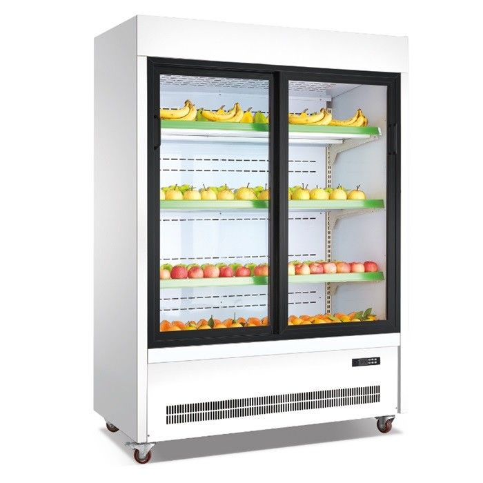 Vertical Commercial Fruit Display Cooler 1300L 220V/50Hz Power Supply