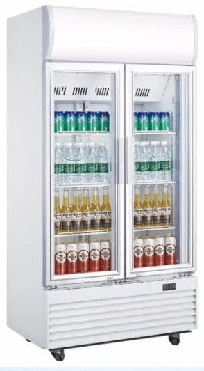 410L upright double door frost free fan cooling display beverage cooler/glass door chiller/beverage showcase