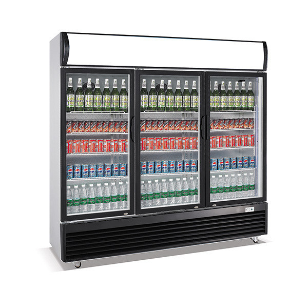 1030L upright three door defrost direct cooling display beverage cooler
