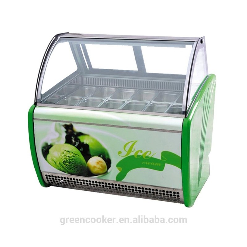 Electric Gelato Display Case , Single Temperature Commercial Display