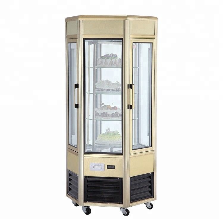608l Fan Cooling Low Power Six Sides Glass Refrigerated Cake