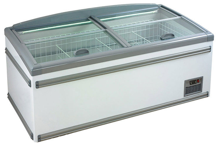 630l Four Sliding Glass Door Island Freezer Commercial Deep Freezer For Supermarket