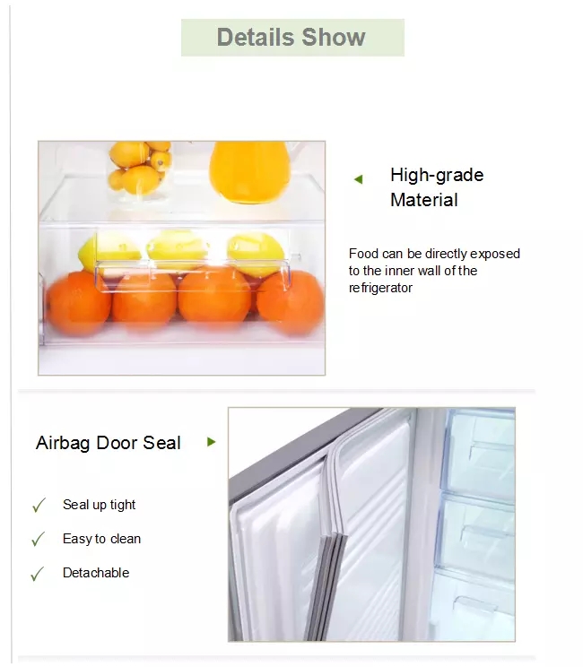 Double Door No Frost Refrigerator CFC Free Environmental Protection For