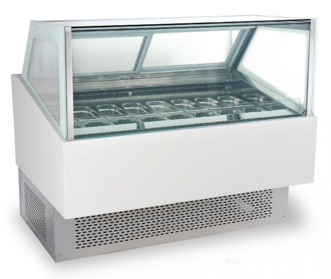 280L Automatic Defrosting Ice Cream Showcase Freezer 24℃ For