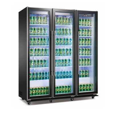 1680L Beverage Display Cooler Fridge Automatic Swing Door Glass