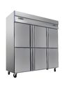 1600L Glass Doors Stainless Steel Commercial Fridge Freezer , Kitchen Appliances Refrigerators With Adjustable Feet