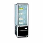 Fan Cooling Fast Cool All-sides Glass Refrigerated Cake Showcase 418L Electricity Power Source