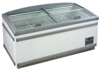 1040L Top Four Sliding Glass Door Island Display Freezer / Horizontal Commercial Refrigerator