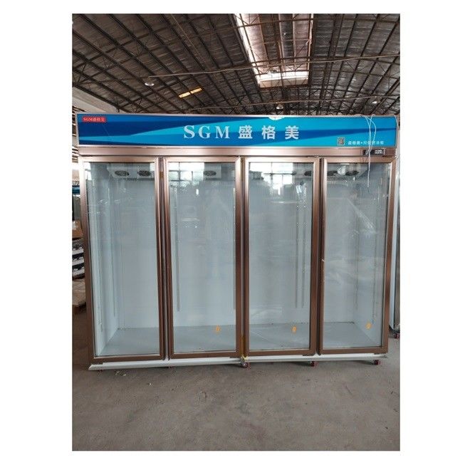 2460L Upright Display Refrigerator automatic defrosting 4 Glass Door Refrigerator