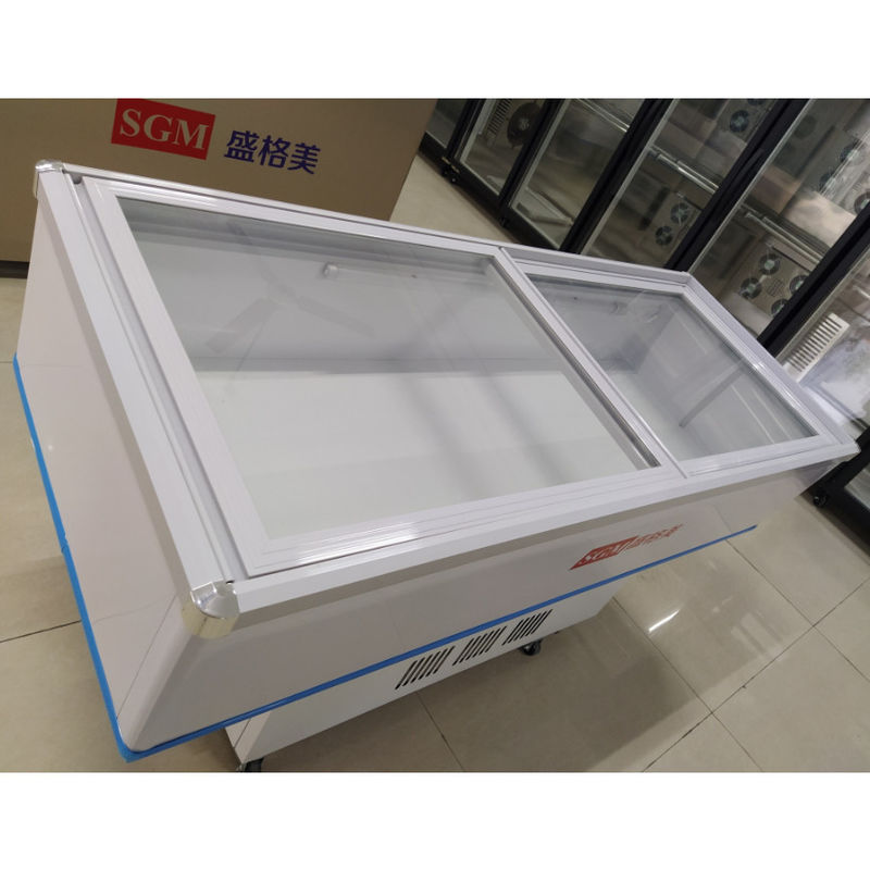 Ice Cream Island Display Freezer Fridge Tempered Glass Door 3C