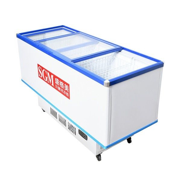 Commercial Seafood Chiller Sliding Door Fresh Fish Display Chiller