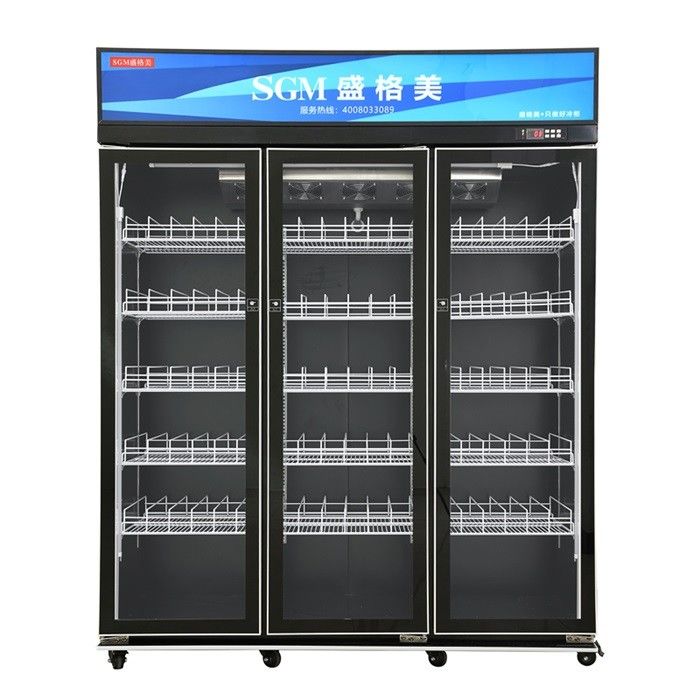 Showcase Commercial Upright Display Freezer Glass 3 Door Upright Fridge