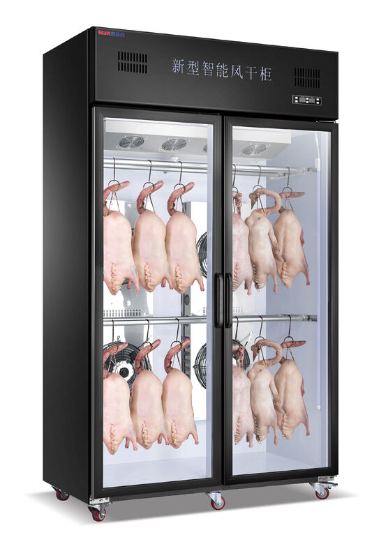 Two Doors Black Steel 1.5Kw Meat Drying Cabinet Sausage Drying Equipment
