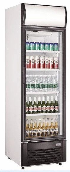 Commercial Upright Beverage Cooler Refrigerator With High Efficiency EC Fans,350L No Frost Beverage Showcase